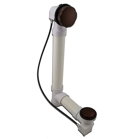 Jones Stephens Oil Rubbed Bronze 27in. Cable Drive Toe Touch Bath Waste Kit, PVC P3755RB